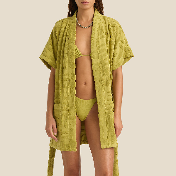Soleil Soleil Towelling Mini Robe Kin Aloe