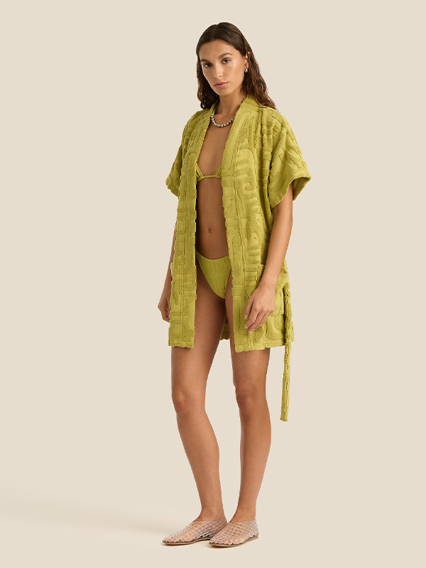 Soleil Soleil Towelling Mini Robe Kin Aloe