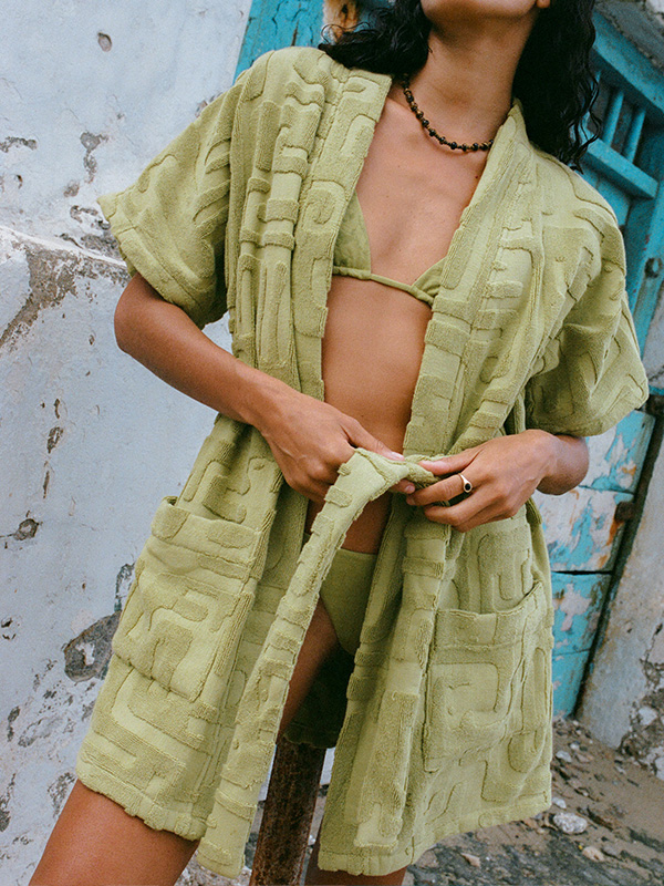 Soleil Soleil Towelling Mini Robe Kin Aloe