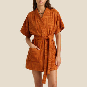 Soleil Soleil Towelling Mini Robe Kin Clay