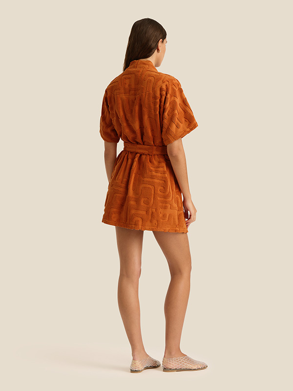 Soleil Soleil Towelling Mini Robe Kin Clay