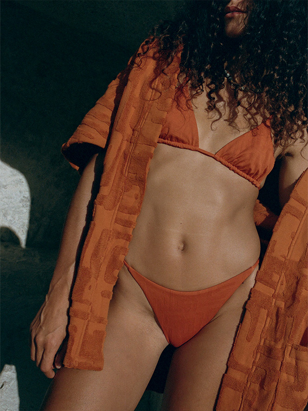 Soleil Soleil Towelling Mini Robe Kin Clay